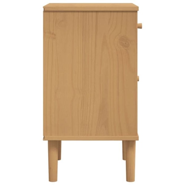 Yöpöytä laatikolla ja ovikompartimentilla 40 x 35 x 65 cm mäntyä ja pähkinäpunottua RES044577 kastanj
