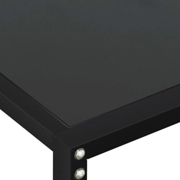 Konsolbord til stue 160 x 35 x 75,5 cm hærdet glas og sort stål DEC032120 Svart