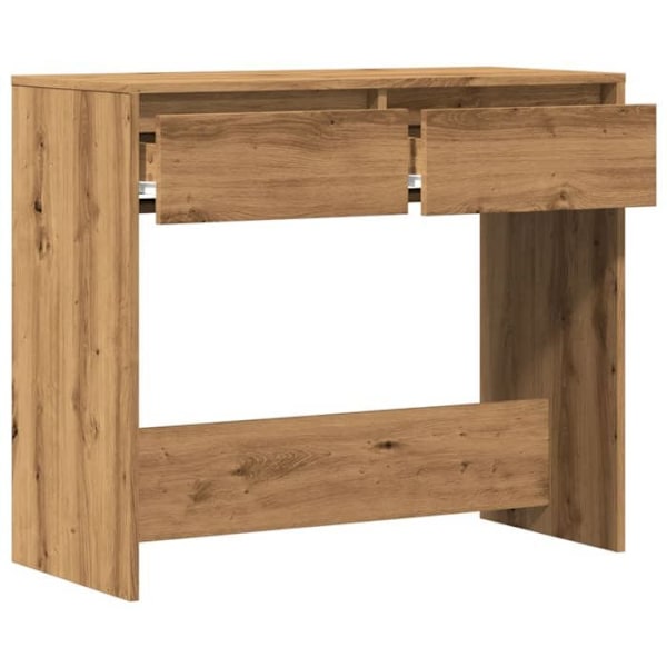 Moderne konsol møbel til entreen, sidebord med skuffer 89 x 41 x 76,5 cm, ingeniørtræ, farve egetræ DEC031750 kastanj