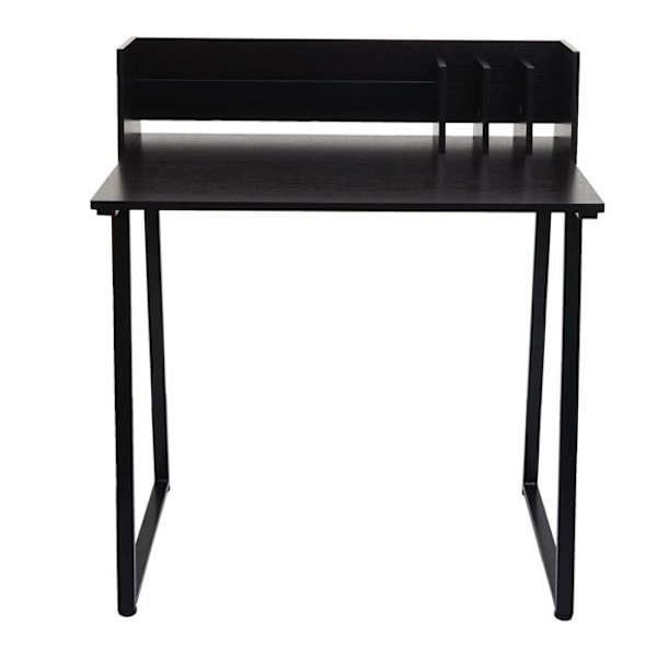 Tietokonepöytä 82x51 cm, kirja- ja asiakirjatuki mukaan lukien, musta metallinen ja MDF-rakenne 04_0006059 Metall