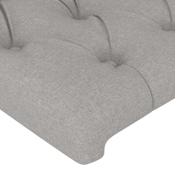 Hovedgærde til soveværelset, møbel med polstring og sidekant 203 x 23 x 78/88 lys gråt stof