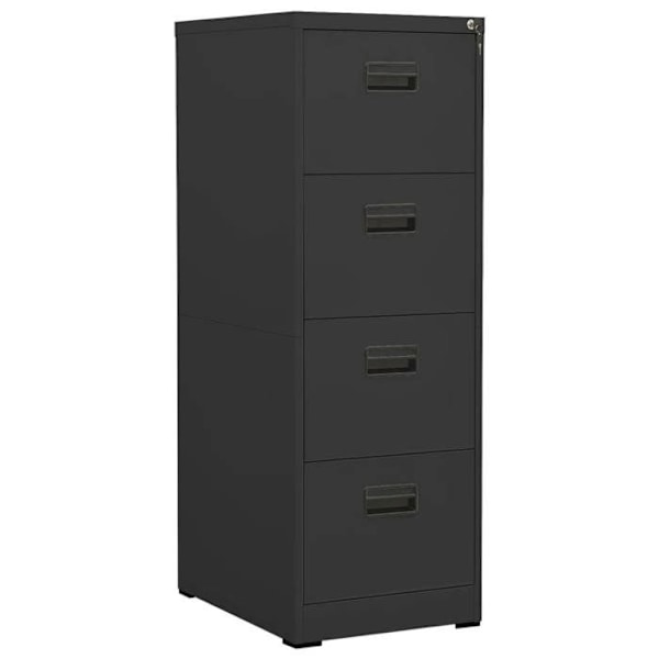 Caissons à tiroirs meuble de bureau avec 4 tiroirs 46 x 62 x 133 cm i antracitstål DEC024500 Flerfärgad