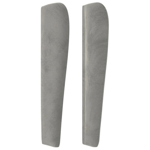 Sänggavel med sidorehling 103 x 23 x 118/128 ljusgrå sammet för sovrumsmöbel