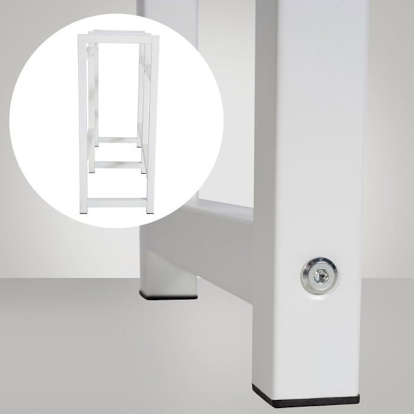 hylla för 4 dryckeskäslor förvaring flasthållare 91x76 cm i vit metall 10_0003160 Vit