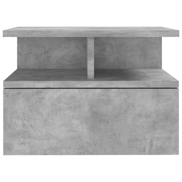 Sæt med 2 væghængte natborde 40 x 31 x 27 cm med skuffe og hylde i grå ingenieurtræ DEC035996 kastanj