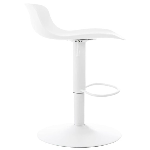 Set av 4 justerbara barstolar med svängbart sittande och vit plastsits, vitt metall 10_0004491 Vit