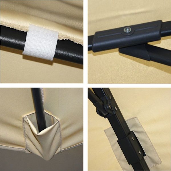 Parasol sport 5m aluminium rustfrit med krydsfod mulighed for 360° rotation uden fod 04_0007934 Guld