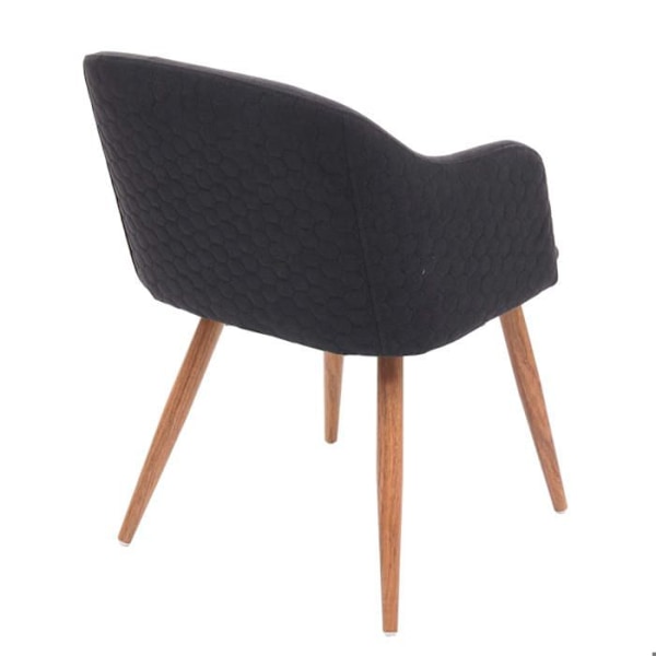 Retro design matstol med armstöd i kolgrå tyg