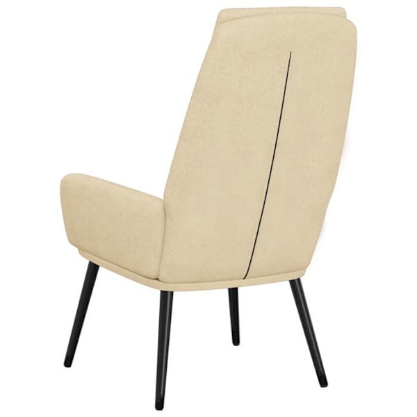 Modern design lounge chair in cream fabric DEC026657 Grädde