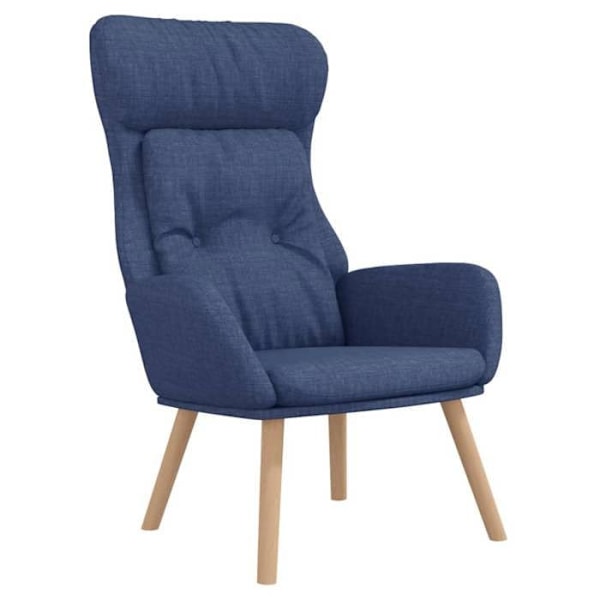 Moderne loungestol design med stof armlæn i blå og ben i træ DEC026640 Blå