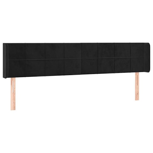 Hovedgærde - Ikke specificeret - 203x16x78/88 cm - Sort velour - Klassisk - Tidløs Svart