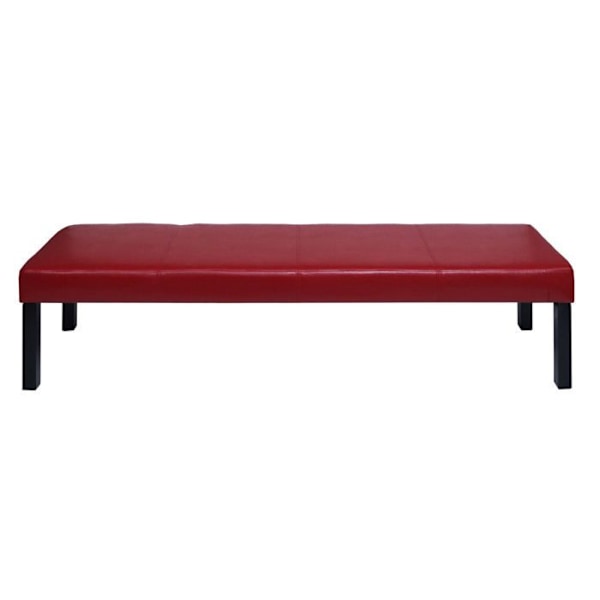 Punainen kiiltävä pehmustettu penkki 180 x 43 x 49 cm tummilla jaloilla 04_0005878 Röd