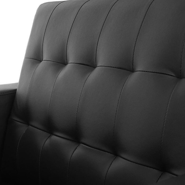 Lounge fåtölj för väntrum i svart syntetmaterial, metallben 04_0003124 Metall