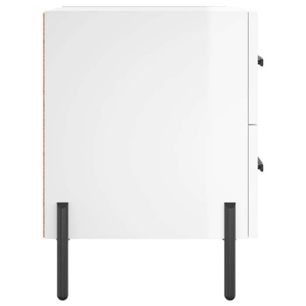 Sæt med 2 natborde med to skuffer 40 x 35 x 47,5 cm hvidt ingeniørtræ og jern DEC034989 Vit