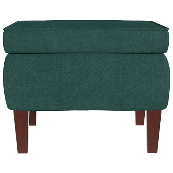 Tabouret istuinpuffi puu- ja tummanvihreä samettikangas DEC026326 kastanj