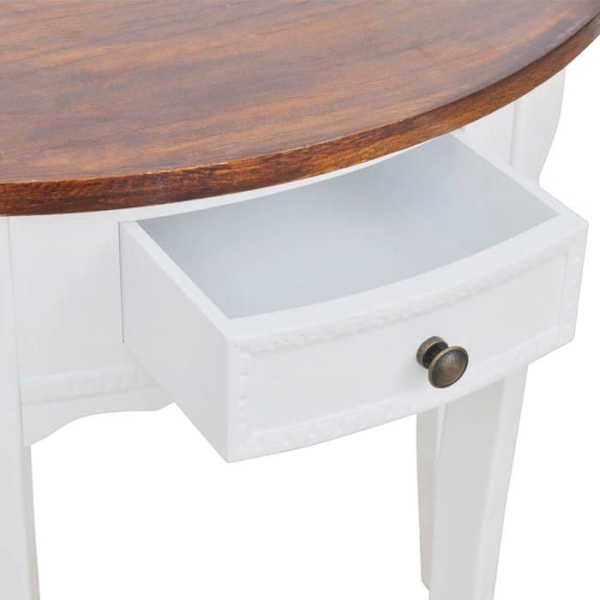 Konsolbord med låda halvcirkelformad i vit MDF DEC031629 Vit