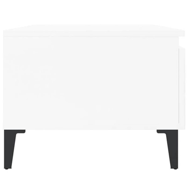 Sæt af 2 sideborde med skuffe 50 x 46 x 35cm i hvidt ingeniørtræ DEC032653 Vit