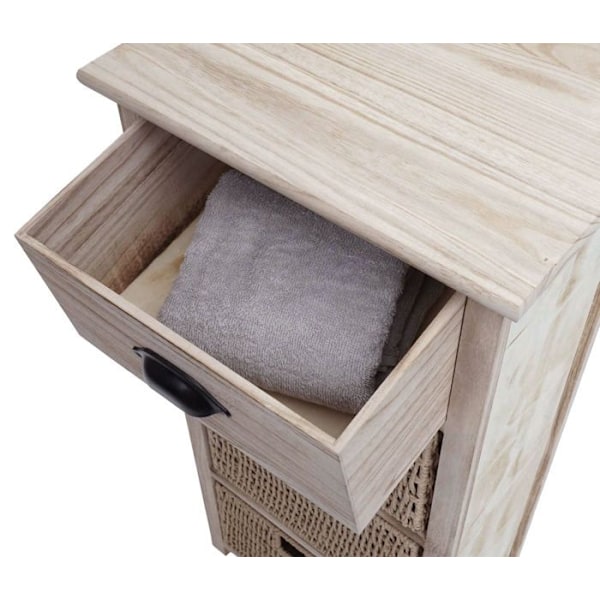 Kommode med skuffe og 3 kurve 83x40x29 cm naturlige kurve lys brun 04_0006507 kastanj