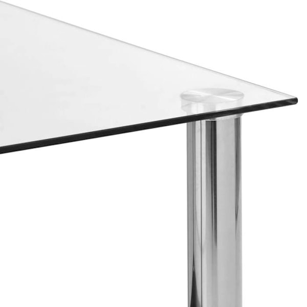 Side table living room 45 x 50 x 45 cm tempered glass transparent and steel DEC032544 Transparent