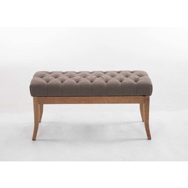 Chesterfield-sohva 100 cm koristeompeleet, taupe-kangas, vaalea puujalka 10_0003693 kastanj