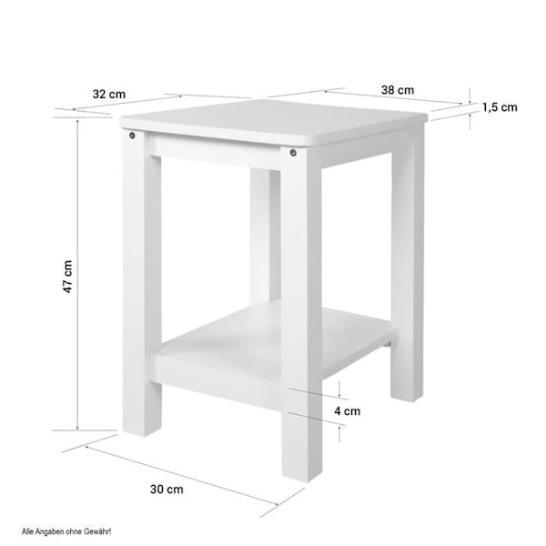 Set med 2 moderna och tidlösa sängbord i vitt trä