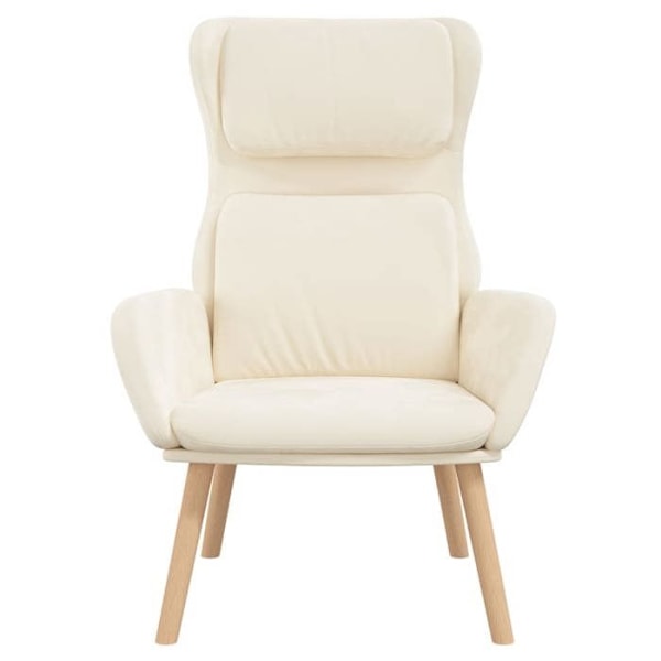 Lounge stol sofa værelse moderne design i creme velour DEC026638 Grädde