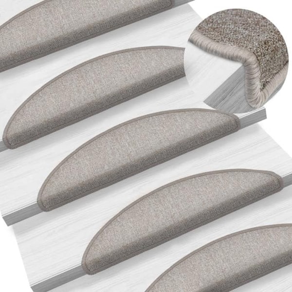 Trappmatta 15 delar Taupe 56 x 17 x 3