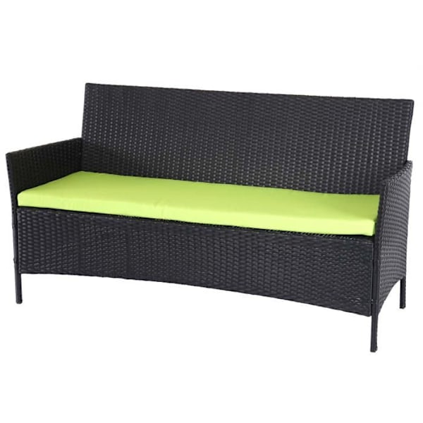 3-paikkainen puutarhapenkki 154 cm anthracite polyrottinkia, vihreät tyynyt 04_0001102 Grön