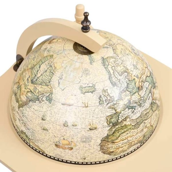 Globe-baari itse kantava viiniteline maapallon muotoisena 70 x 45 x 88 cm eukalyptuspuusta vihreänä ja valkoisena DEC024445 Vit