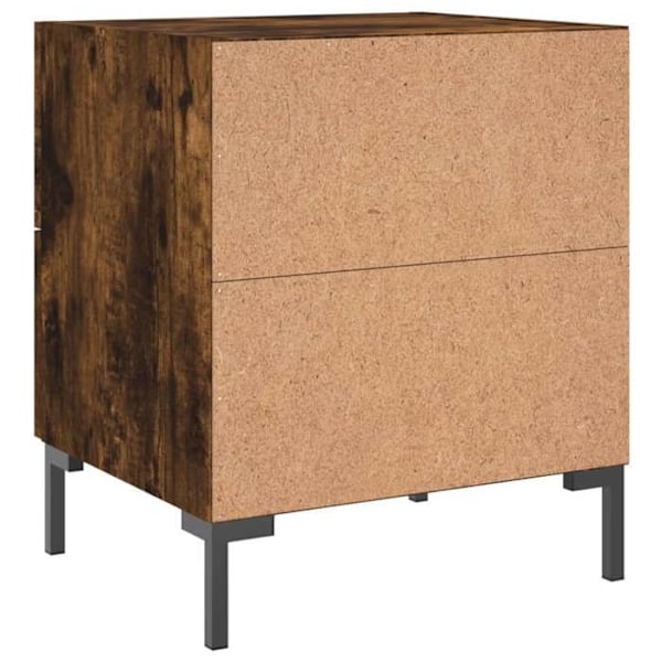Sæt med 2 natborde med to skuffer 40 x 35 x 47,5 cm brunt ingeniørtræ og jern DEC035814 kastanj