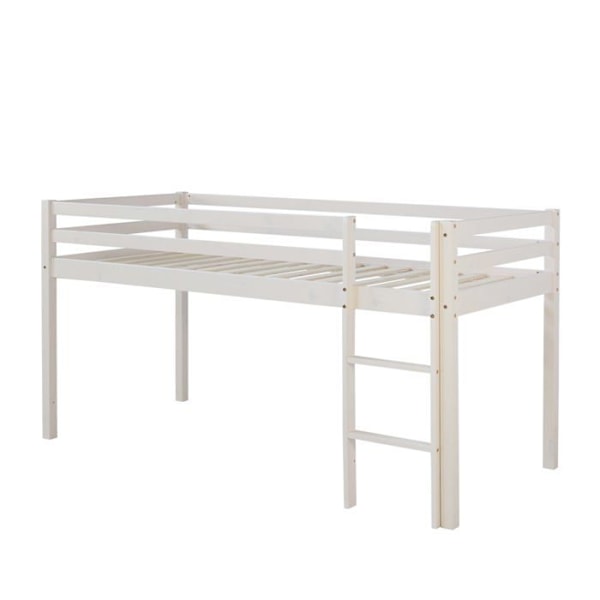 Liträmezzan - LIT06201 - 90x200cm - Massivt trä - Vändbar stege - 1 plats Vit