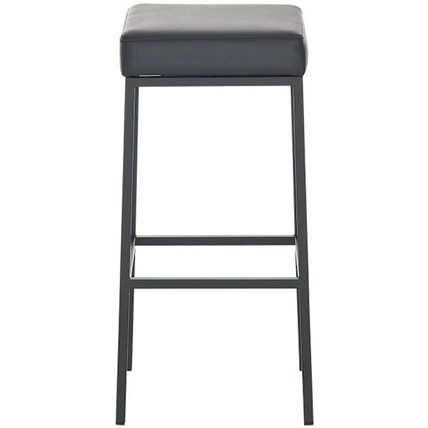 Barstol - Design - Sort - Syntetisk - Mat sort metal - Komfortabel og elegant Svart