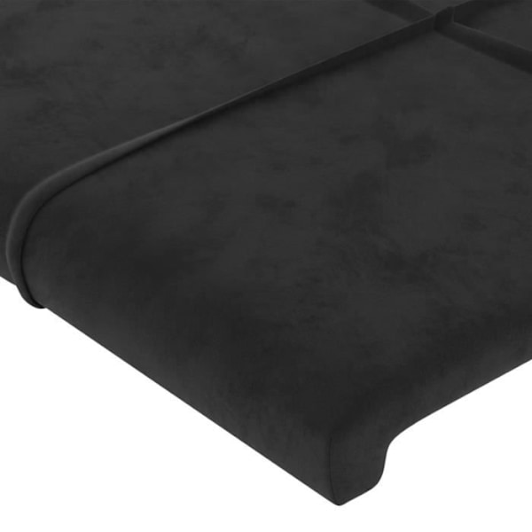 Sänggavel - Ej specificerad - 203x16x118/128 cm - Svart sammet - Klassisk stil - Öron Svart