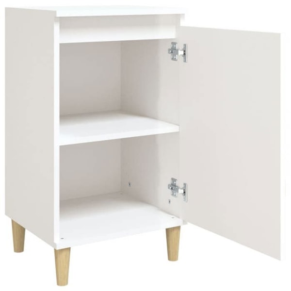 Natskab med opbevaringsrum og dør 40 x 35 x 70 cm hvid ingeniørtræ DEC033483 Vit