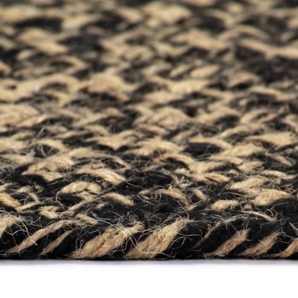 Käsintehty matto Jute Musta ja luonnollinen 90