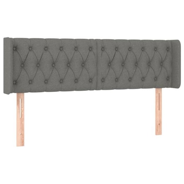 Hovedgærde til soveværelse møbel med sidekant 147 x 16 x 78/88 cm mørkegrå stof TDL0205013 Grå