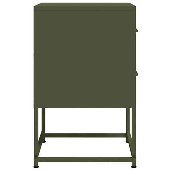 Set av 2 sängbord med två lådor 36 x 39 x 60,5 cm grön stål DEC035771 Grön