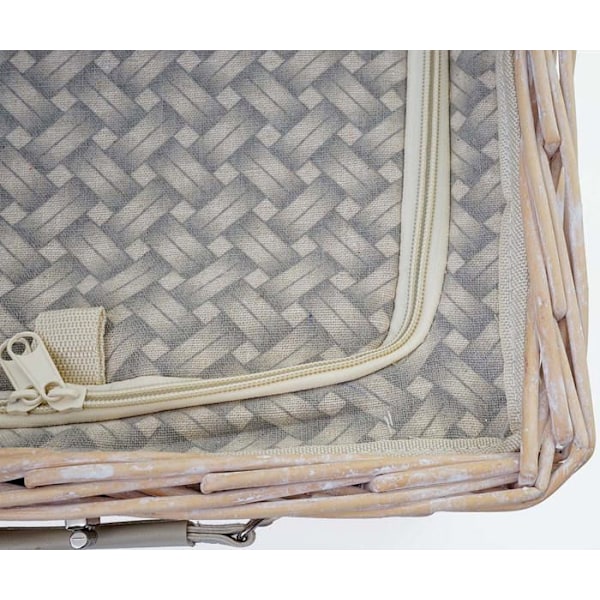 Piknikkikori 4 hengelle piknikki laukku + viilennysastia posliini lasit beige