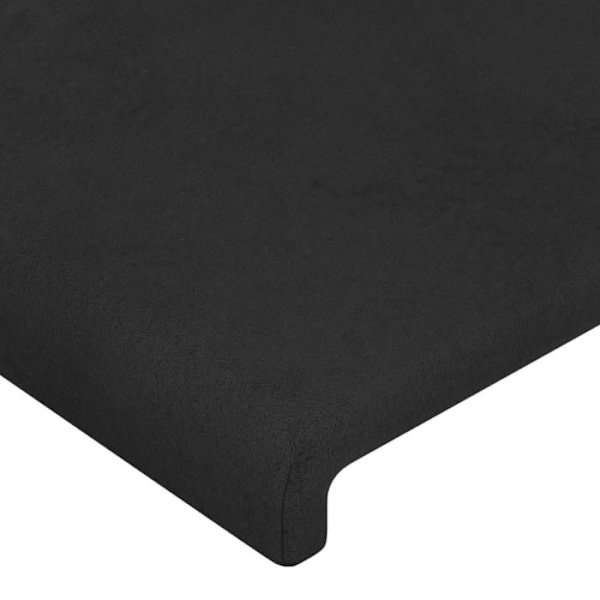 Hovedgærde til soveværelse møbel med LED 147 x 16 x 78/88 sort velvet stof