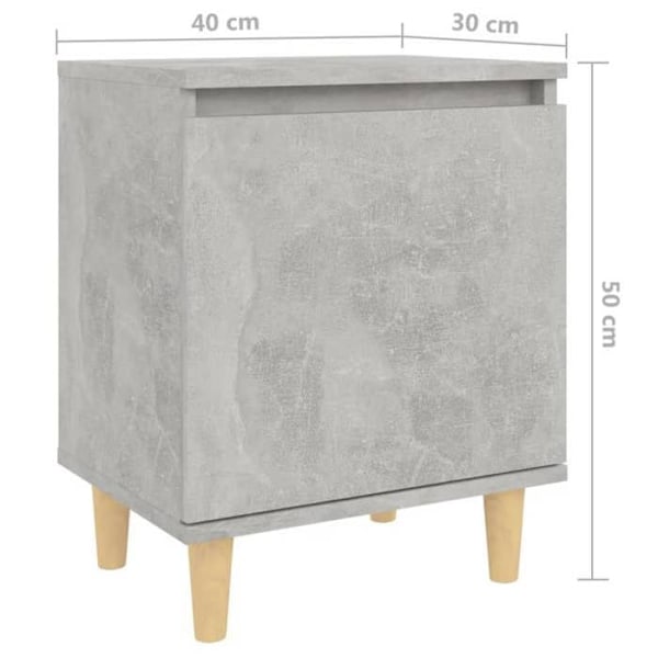 Natbord med skab med dør 40 x 30 x 50 cm grå ingeniørtræ DEC033211 kastanj