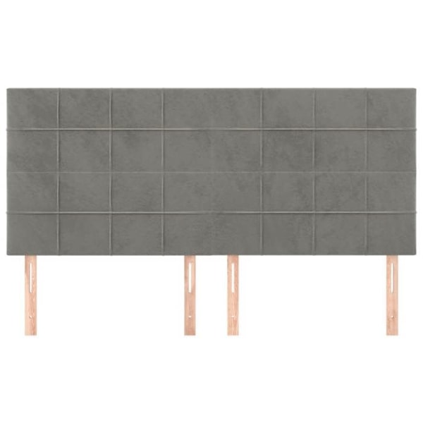 Hovedgavl til seng, soveværelse, møbel i 4 dele, 100 x 5 x 78/88, lys grå velour.