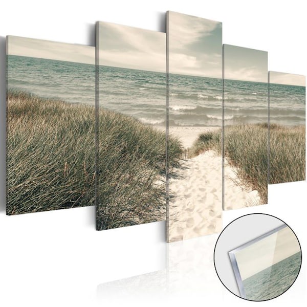 Tavla på akrylglas - Lugna stranden [Glas] 100 x 50