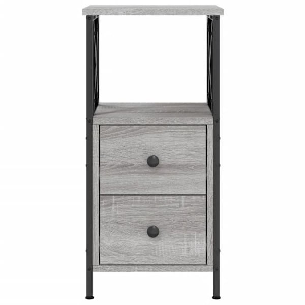 Natskab med skuffer og hylde 34 x 35,5 x 70 cm ingeniørtræ grå DEC034588 kastanj