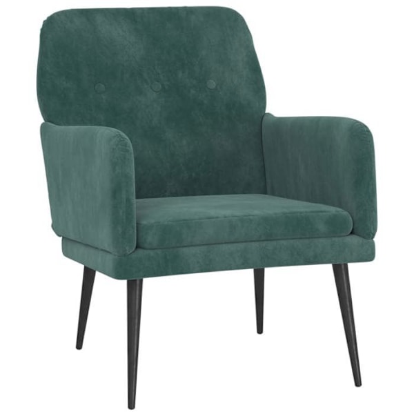 Designet og moderne loungestol med armlæn 62 x 79 x 79 cm i grøn fløjl DEC028683 Grön