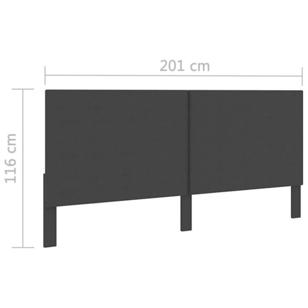 Hovedgavl - TDL - 200 x 200 cm - Mørkegrå stof - Elegance - Chic Mörkgrå