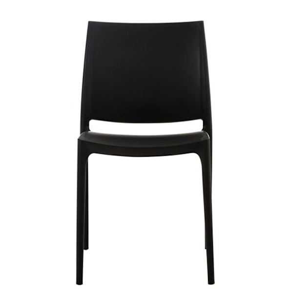 Sort bord i sort plastik med enkel design, stabelbar
