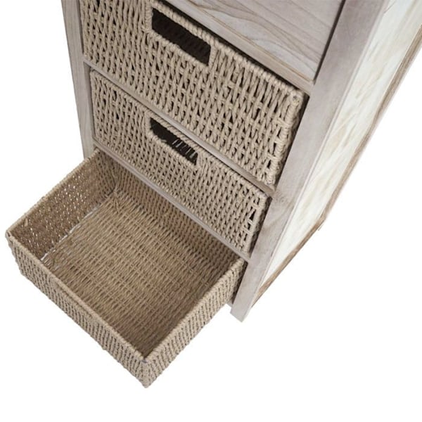 Kommode med skuffe og 3 kurve 83x40x29 cm naturlige kurve lys brun 04_0006507 kastanj