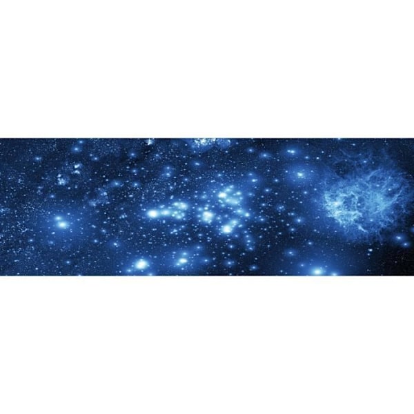 LED-tavle på lærred, oplyst vægmaleri, timer, FSC-certificeret, 120 x 40 cm, stjernehimmel