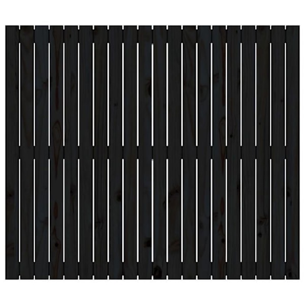 Sängyheadsetti lisävaruste makuuhuoneen seinäkaluste, palette-tyyli 127,5 x 3 x 110 musta massiivipuu