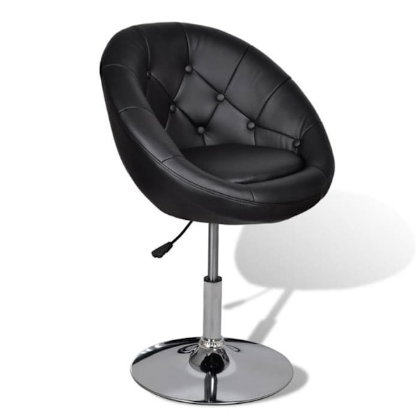 Barstol x1 loungestol justerbar højde i sort PVC og stål DEC029515 Svart